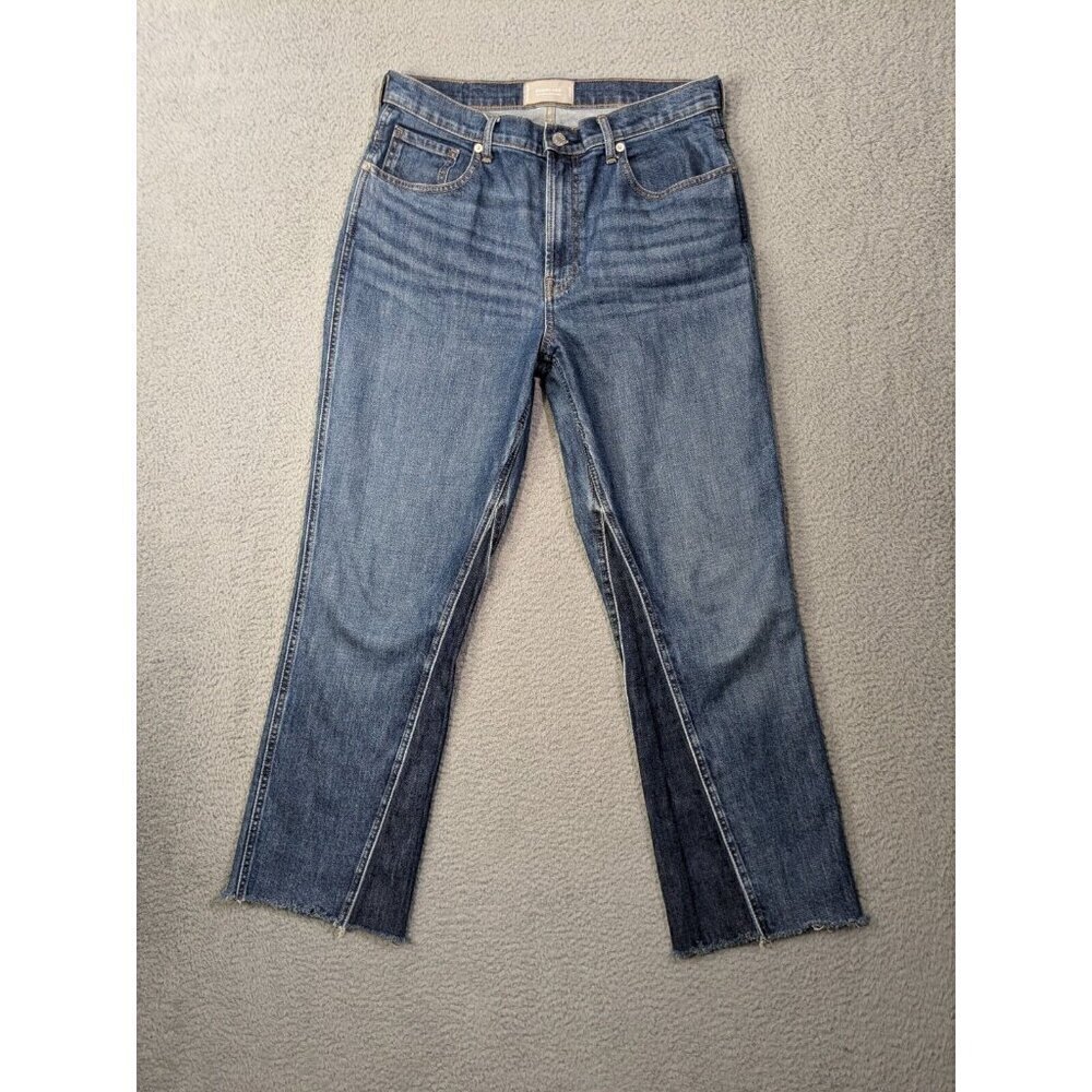 Everlane The Cheeky Bootcut Jeans Womens 30 Regular 2 Tone Raw Hem Blue
